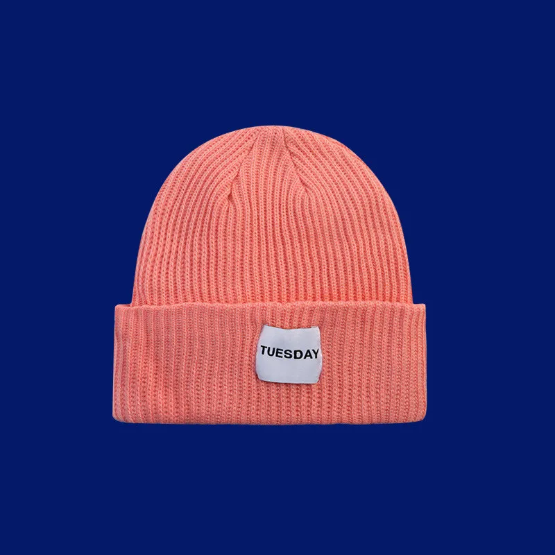 

LDSLYJR Autumn and winter Acrylic letter Tuesday Thicken knitted hat warm hat Skullies cap beanie hat for men and Women 171