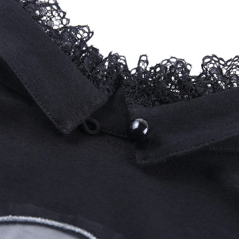 Женская футболка с коротким рукавом готическая Черная открытыми плечами и