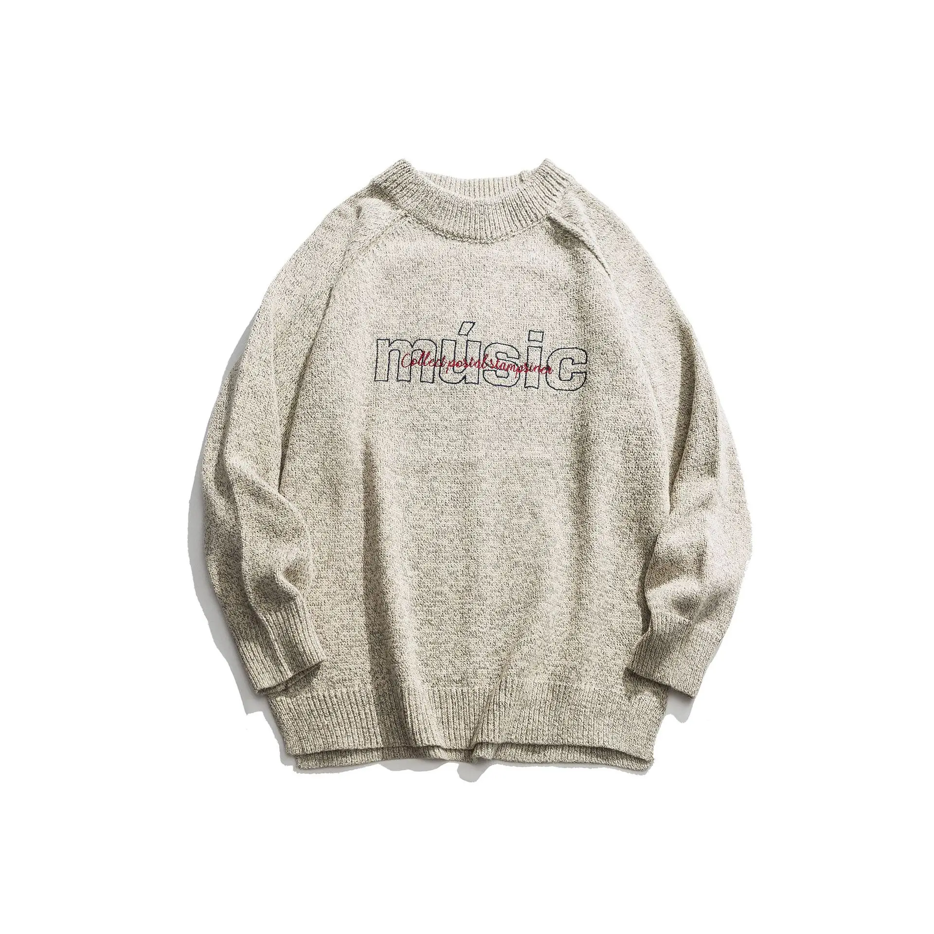

Henry Korean autumn and winter leisure Hong Kong Style Pullover men's wear couple's loose letter T-shirt