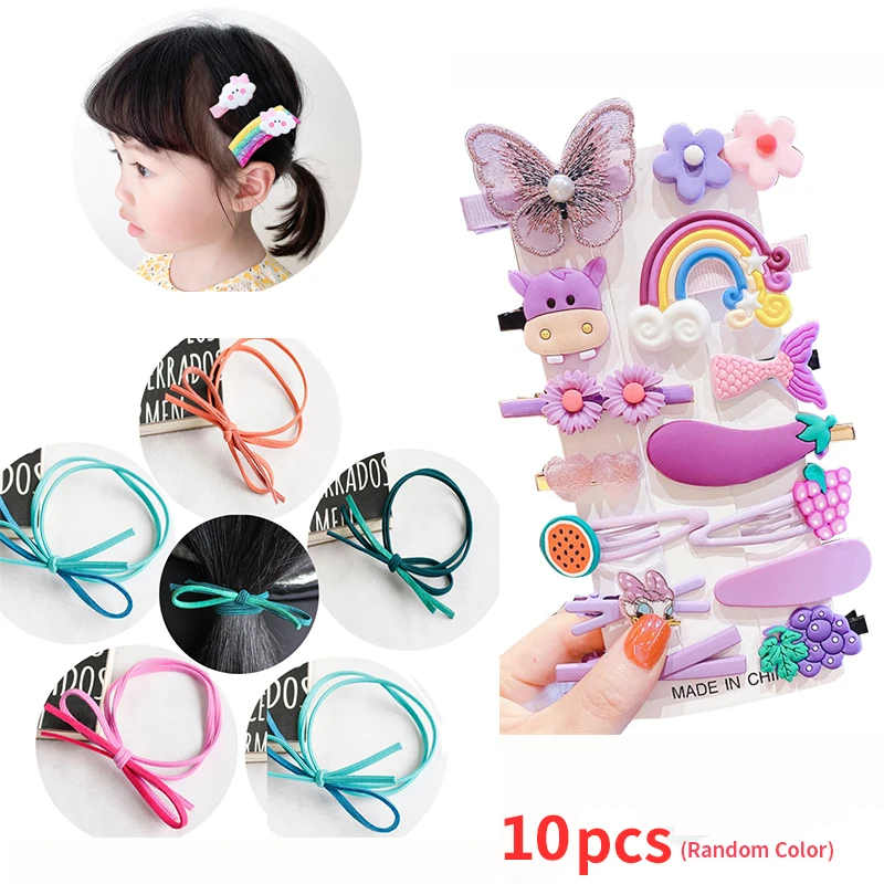 

Lovely Cute Cartoon Hair Accessories Hairpins Clips for Women Braider Tie Gum Rubber Bands Girls Women Hair Styling Tools