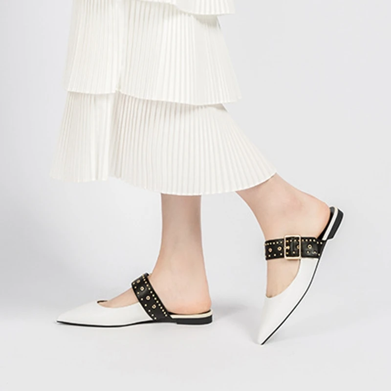 Женские Элегантные Тапочки Модные летние женские туфли без задника с острым