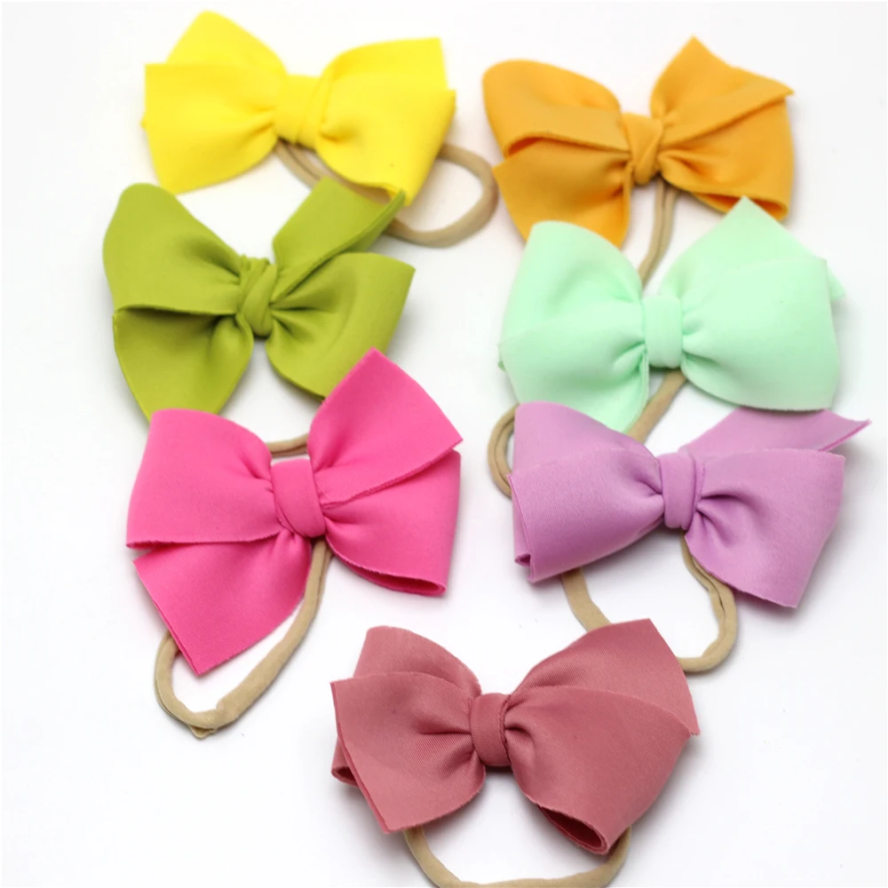 Нейлоновая повязка на голову для девочек Повязка с бантом Детская Bebe Fille Opaska Dla