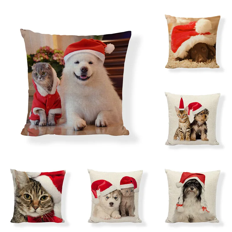 Рождественская кушетка для собак чехлы на декоративные подушки наволочка Милая