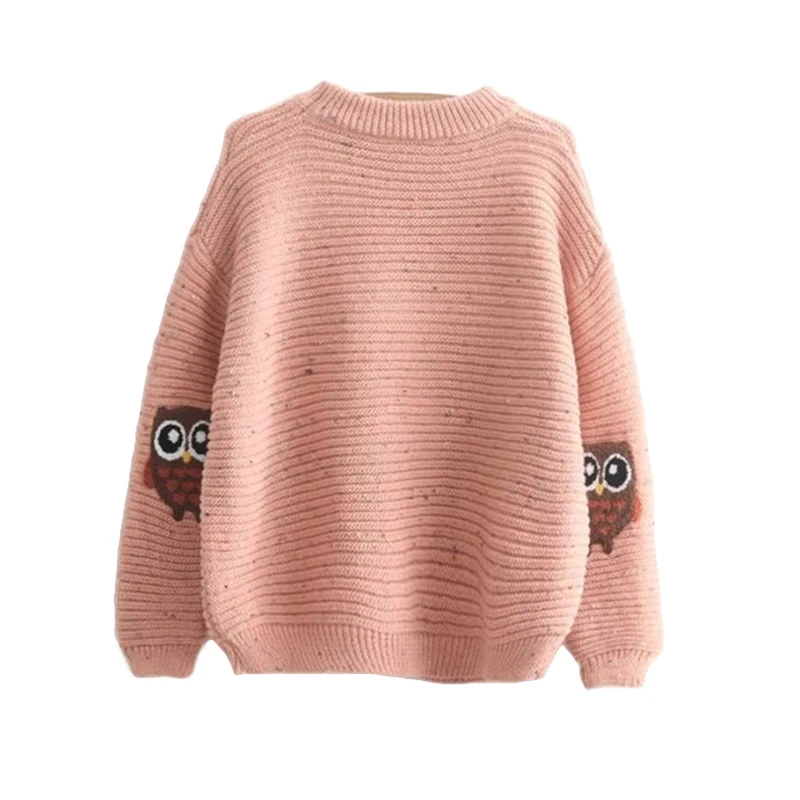 Женский модный однотонный свободный кашемировый свитер с круглым вырезом и