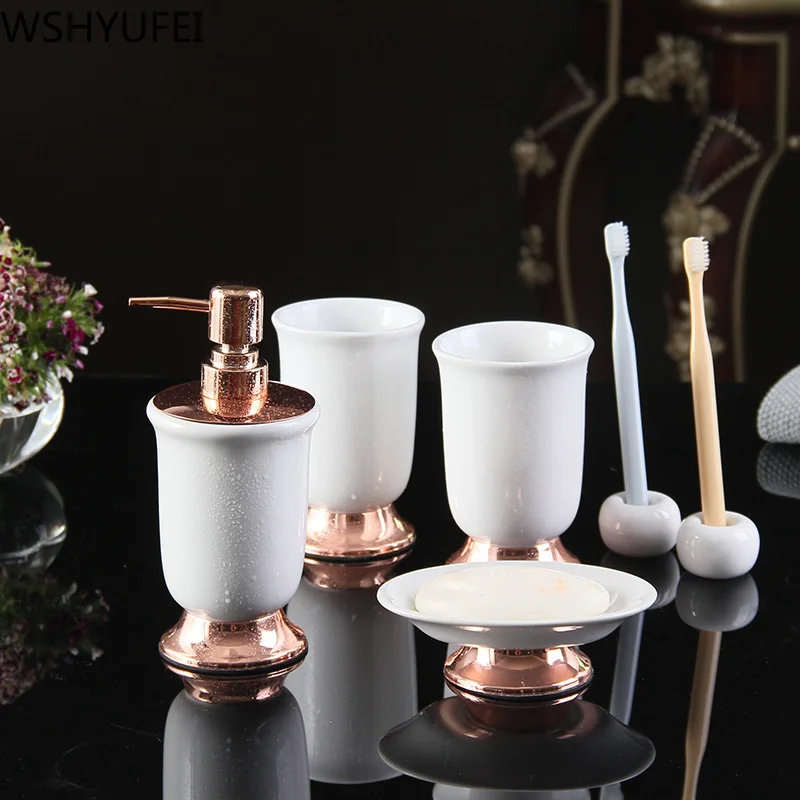 Роскошный керамический набор для ванной комнаты в скандинавском стиле модный