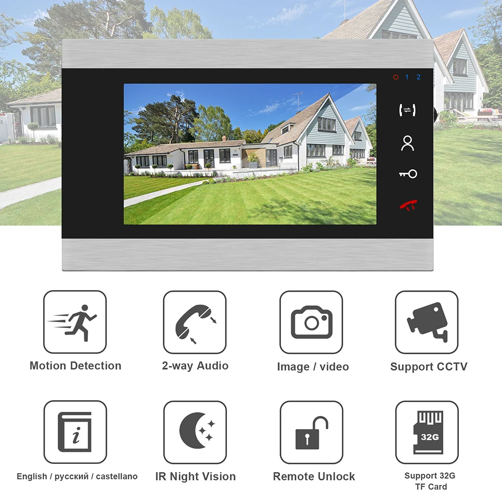 HomeFong WI-FI видео-телефон двери Системы HD 10 дюйм беспроводной монитор с 7 дюймов проводной монитор Поддержка смарт-телефон в реальном времени Управление