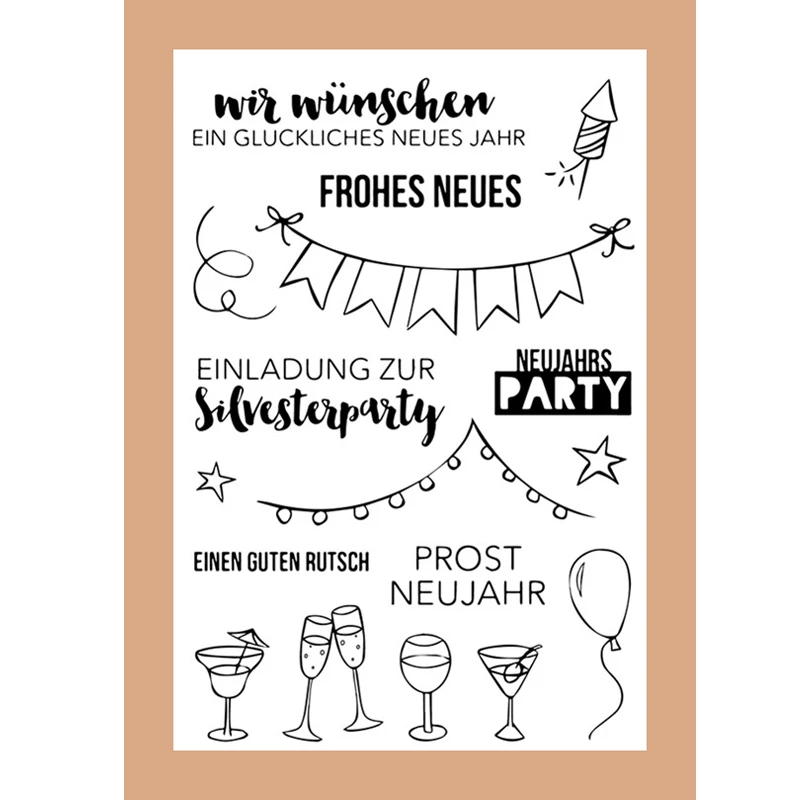 

ZATWBS Fireworks champagne Clear Stamps For DIY Scrapbooking/Card Making/Album Decorative Rubber Stamp Crafts
