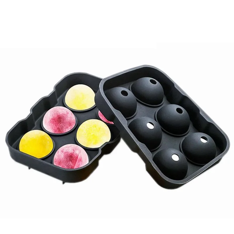 6 мяч шарика льда силикона Сферический лед формы поднос кубика льда|Емкости для