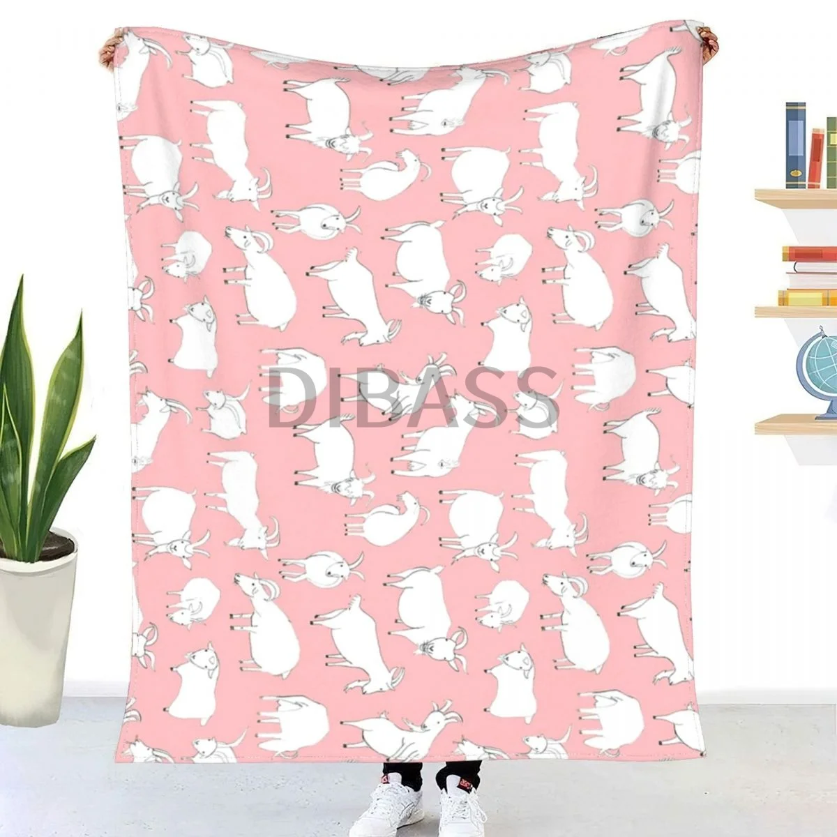 

Goats Playing – Pink Comforter 3D Printed Flannel Throw Blanket