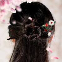 handmade vintage wooden hair sticks chinese style hair chopsticks women flower hairpins ethnic headpiece jewelry accessories