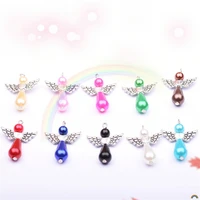 biypendants beads flower colours may vary kit 20 mix angel charms wings frosted