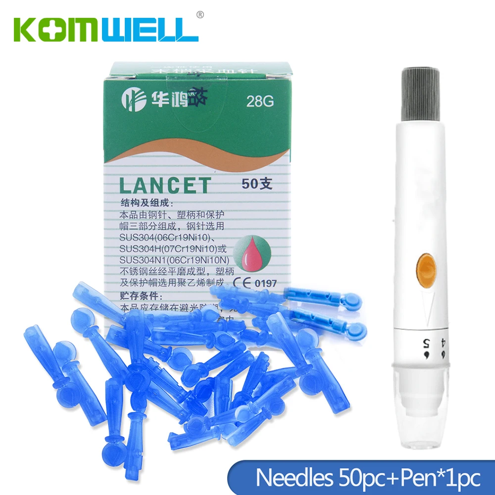 100pcs300pc pack 28g with Pen device Disposable Needles Blood Glucose Use For Sterile Lancets Vent Drain Blood Lancet Dedicated