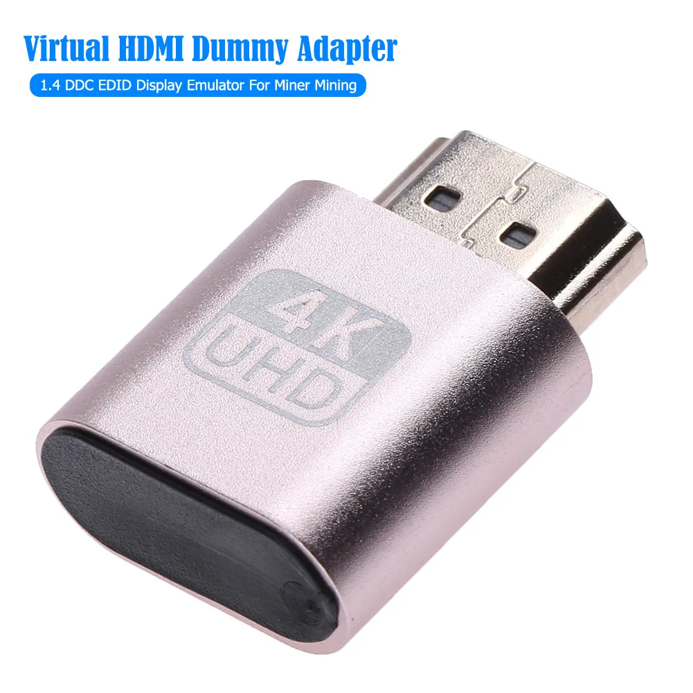 Адаптер Виртуального дисплея VGA HDMI-совместимый 4K DDC EDID дисплей обманка