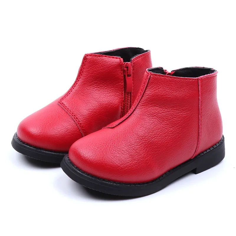 COZULMA/осенне-зимние детские ботильоны с плюшевой подкладкой для мальчиков и