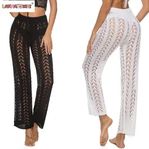 Женская Пляжная накидка, сексуальные брюки, сетчатые бикини, купальники, брюки, вязаные крючком, прозрачные летние 9333