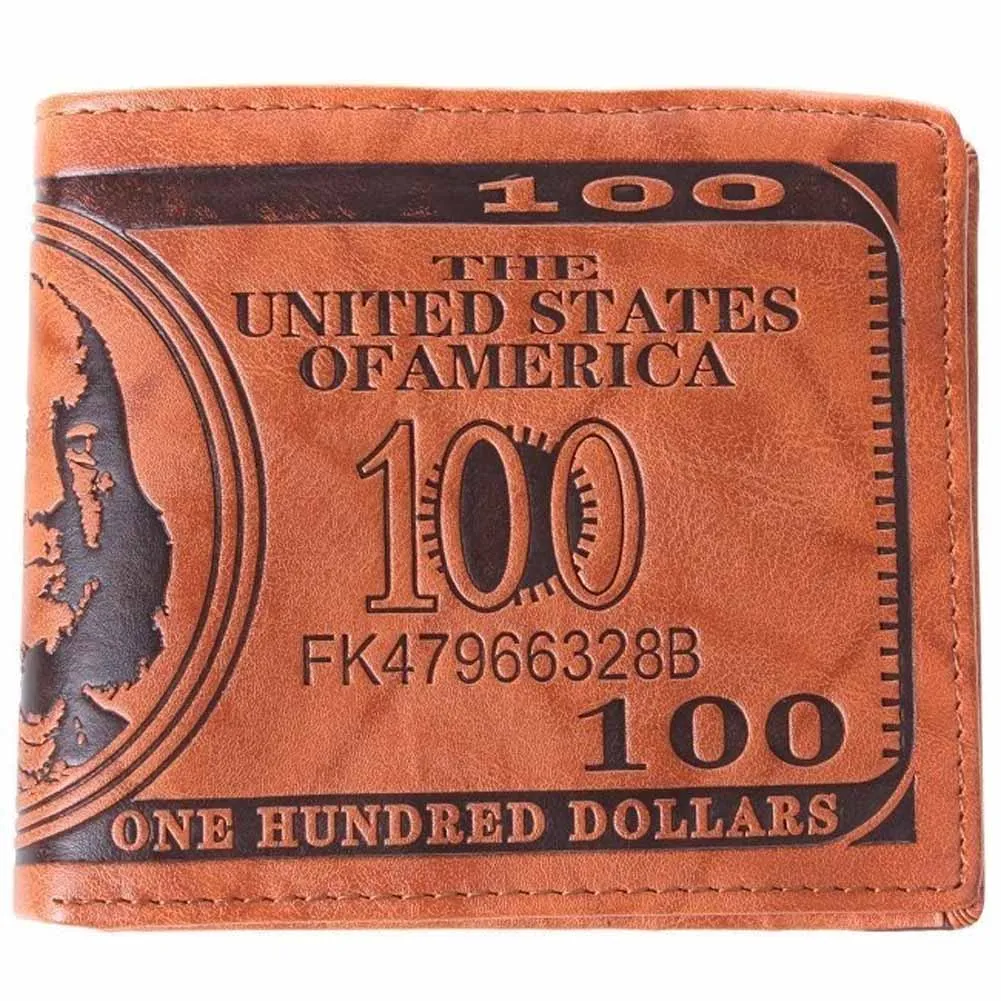 

Men Horizontal Billfold PU Dollar Luxury Wallet High Quality Card Holder Short Purse Male Vintage Clutch Purse Money Clip Bag