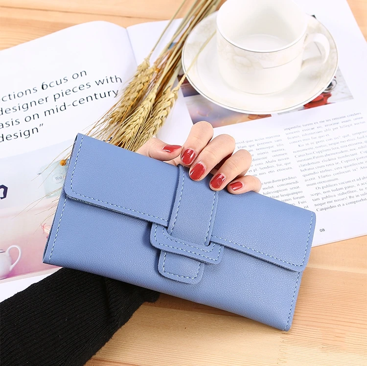 

Fashion PU Leather Women's Wallet Solid Color Zipper Long Wallet Simple Personality Women's Handbags Coin Purse Mobile Phone Bag