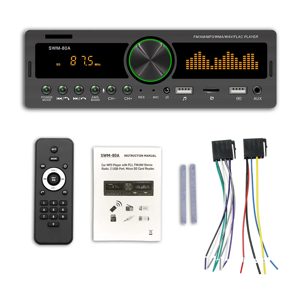 

Автомагнитола 1 Din, 12 В, bluetooth, вход 3,5 мм, AM/FM/USB/AUX