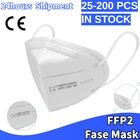 25-200 шт. дыхание ушным вкладышем, одноразовые FFP2 CE защитная маска 5-ти слойной безопасности фильтрации Non-ткали Крышка маска для лица, способный преодолевать Броды для взрослых