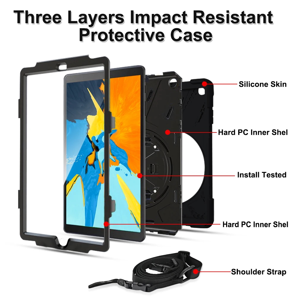 

For iPad 7th 6th Generation Case 10.2'' 2019 9.7'' 2018 2017 Tablet Shockproof Cover For iPad Air 3 2019 Case For iPad Mini 5 4