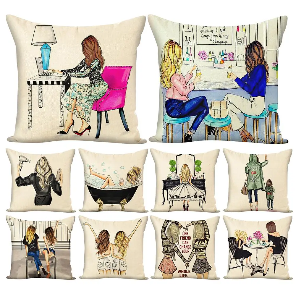 Urban Girl льняная Европейская и американская ветровая наволочка для подушки