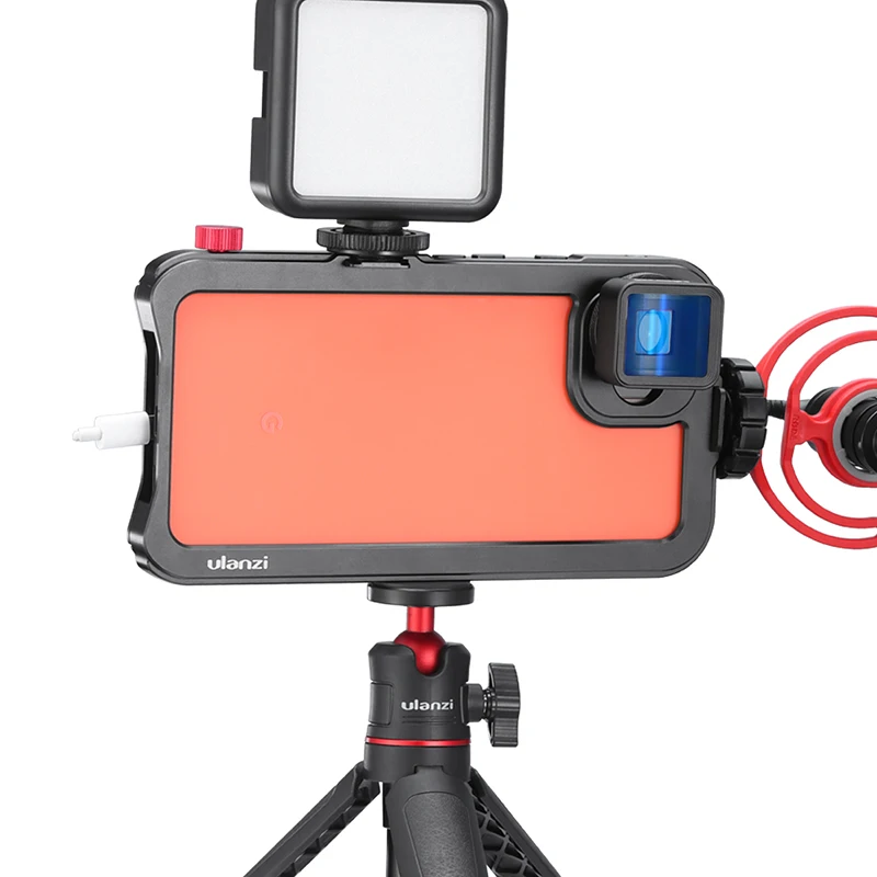

Ulanzi Vlog Metal Cage Case for Pixel 4 XL Extend Cold Shoe for LED Light Microphone Vertical Shooting Case Cover