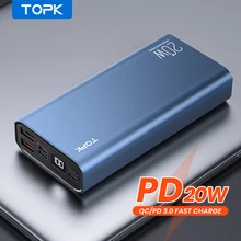 TOPK I2006P PD 20W Power Bank 20000mAh Portable Charging Poverbank Mobile Phone External Battery Charger Powerbank 20000 mAh