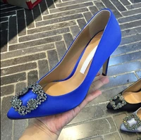 2021 classics brand shoes women high heel shoes silk rhinestone women pumps 8cm 6cm red wedding shoes 35 42 good quality