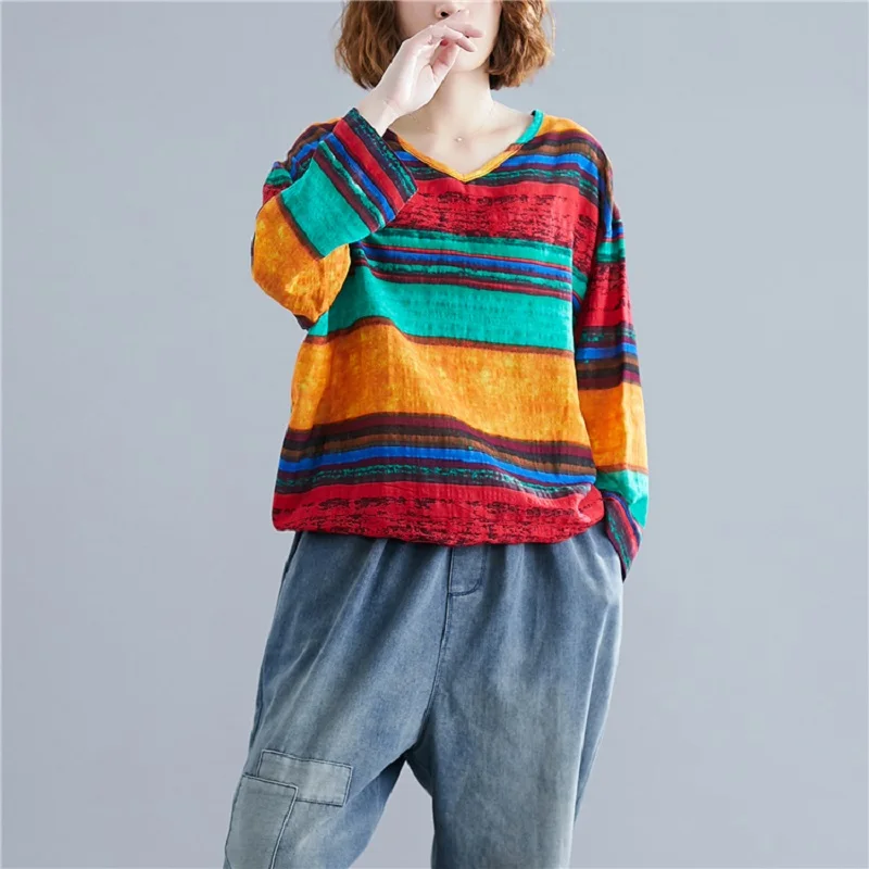 Корейский стиль хлопок плюс размер винтажная Осенняя Повседневная Свободная