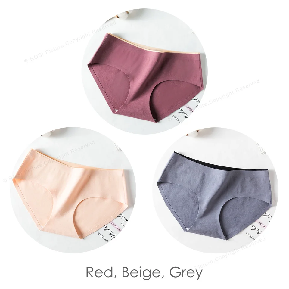 Red Beige Grey Новые Бесшовные женские трусы, сексуальные хлопковые трусики, женское нижнее белье, трусы, женское нижнее белье, интимные женские трусики - Цвет: Red Beige Grey