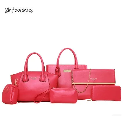 

Skfoockes Women's Bag 2020 New Striped Handbag, Six-piece Bucket Type Mother and Child Bag Shoulder Bag & Crossbody Bag