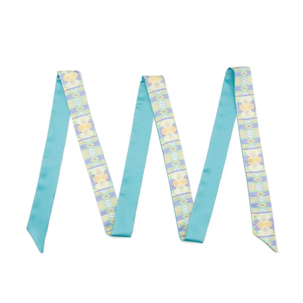 63 &quotРоскошный бренд женские шелковые цветочные шеи бантик Тощий шарф бандо для