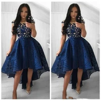 elegant sheer high low prom dresses lace appliques hi lo special occasion party gowns pleated lace formal 2020 evening gown