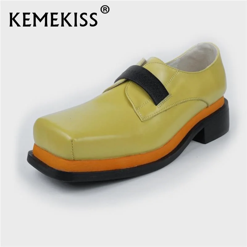 

KemeKiss/Размеры; Большие размеры 33-40, женские сапоги выше колена из натуральной кожи; Обувь на плоской подошве с квадратным носком смешанные Цв...