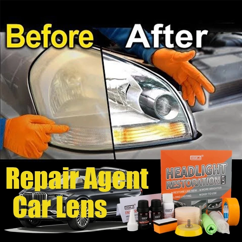 

HGKJ Car Headlights Restoration Kit Car Polish Car lights Tool Restore Rear lights Lens Repair Headlamp Scratch Remover Set Box