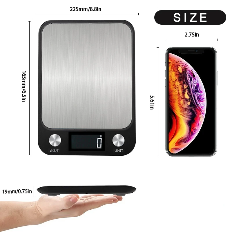 Многофункциональные кухонные весы из нержавеющей стали 5 кг/10 кг 1 г|Кухонные