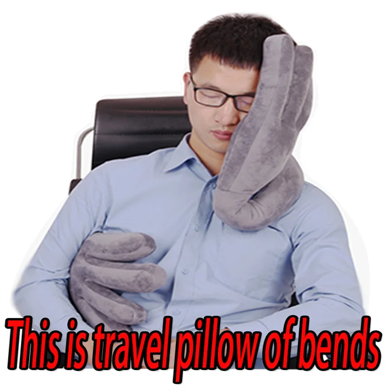 

Neck Support Travel Pillow Airplane Car Sleeping Neck Pillow Hand Shape Bendable Head Supports Pillows Sleep HM002 Office