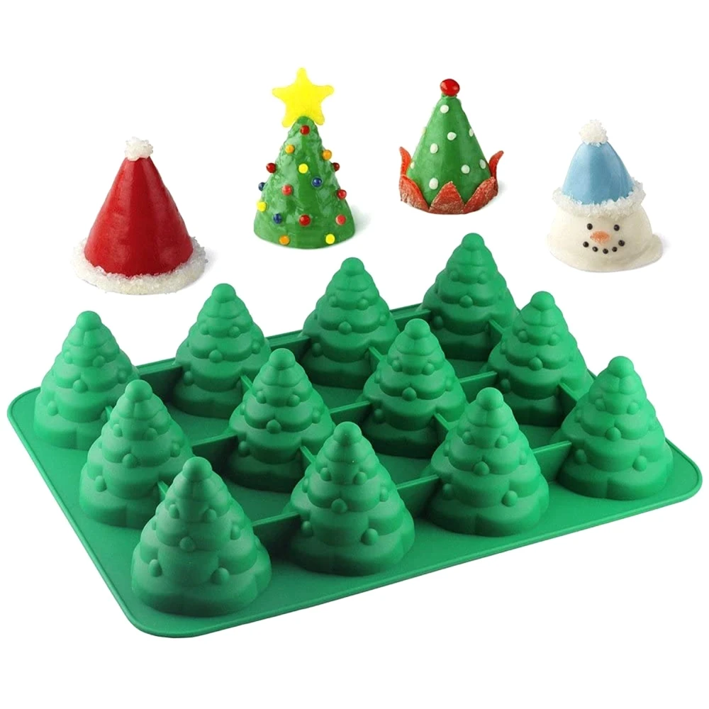 

Christmas Tree Silicone Cake Chocolate Baking Mould Kitchen Baking Tools Easy To Clean