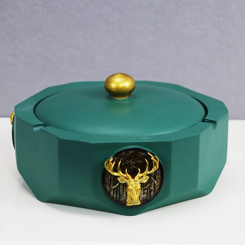 

Creative Ashtray with Lids Windproof Ashtray for Indoor or Outdoor Use Desktop Smoking Ash Tray for Home Office Decor