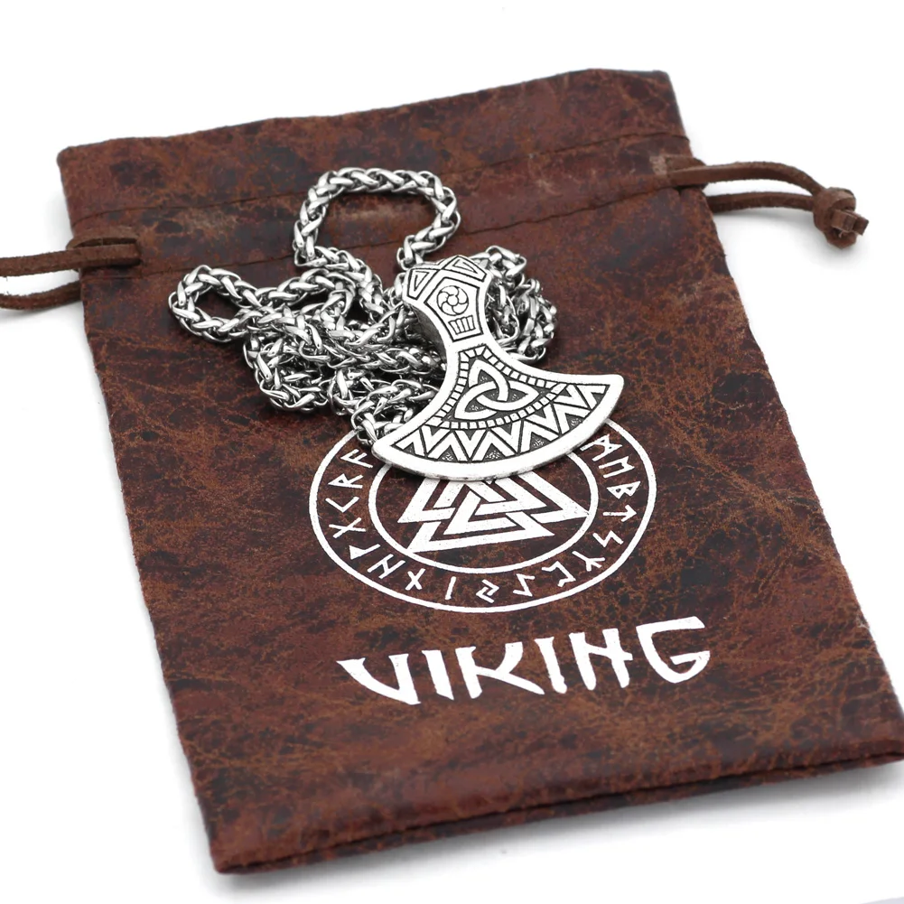 Мужской норвежский викинг топор символ Одина Ворон амулет кулон ожерелье |