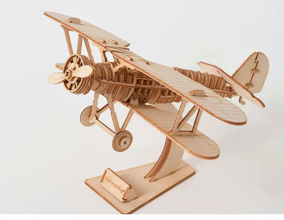 Самодельный самолет Дрон часы автомобиль игрушки 3D деревянная головоломка
