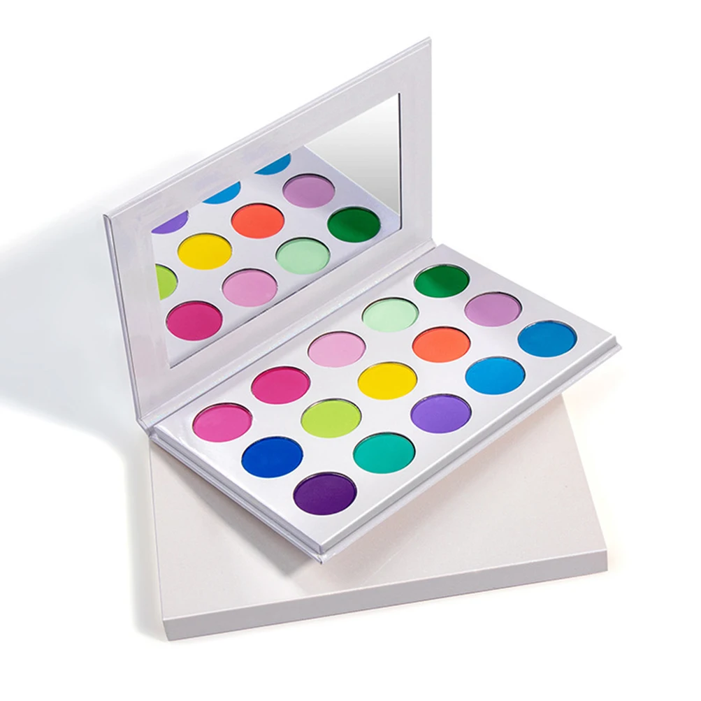 15 Color Pure White Cardboard Eye Shadow Palette Private Label Customized Matte Cruelty-free High Pigmentation Eyeshadow Palette