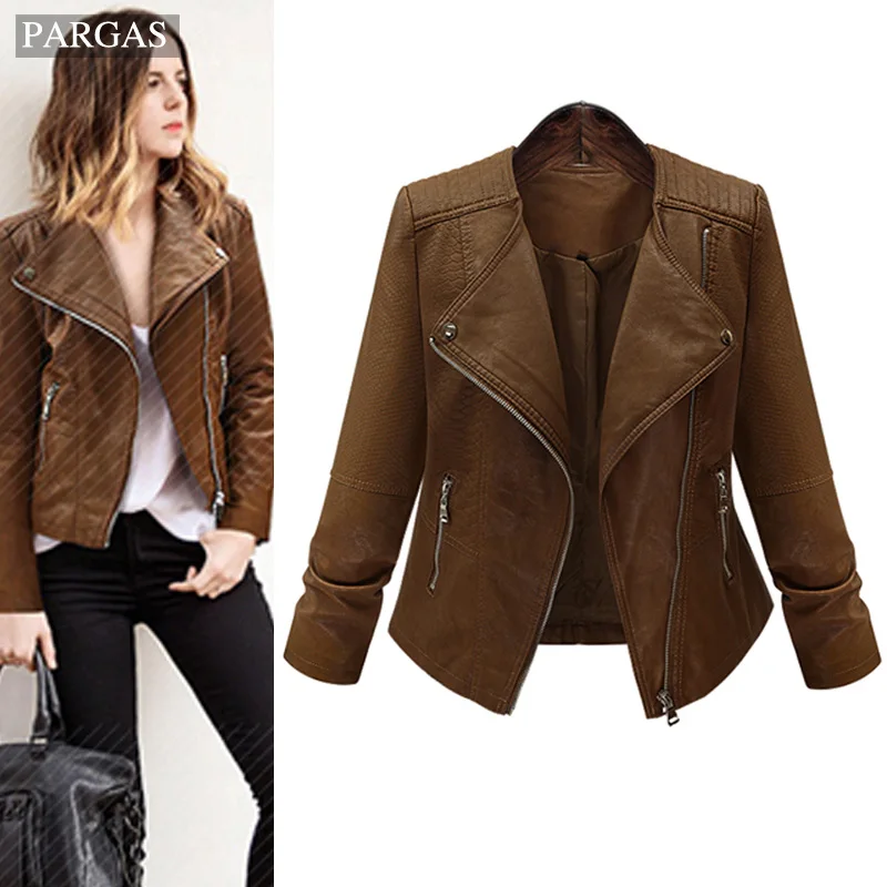 Новинка 2019 женская короткая куртка из искусственной кожи тонкая модная верхняя