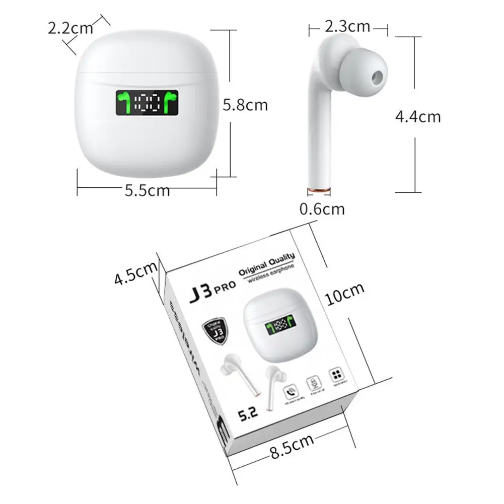 Новинка J3 Pro Bluetooth 5 2 наушники IPX7 водонепроницаемые со светодиодный ным дисплеем