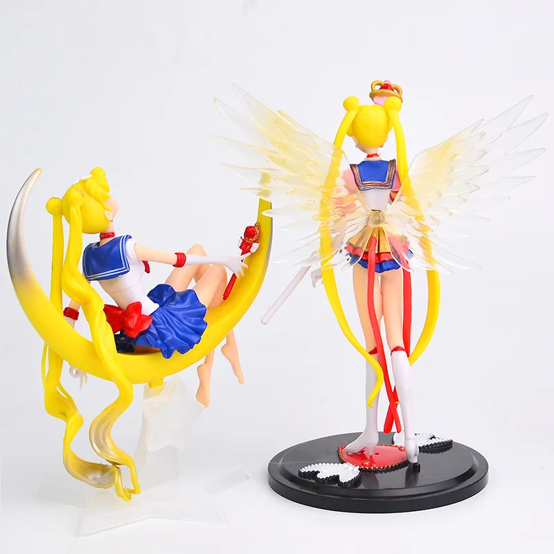 

Мультяшные Аниме Tsukino, фигурка, крылья, игрушка, кукла, украшение торта, Коллекционная модель, подарок для девочек, для детей