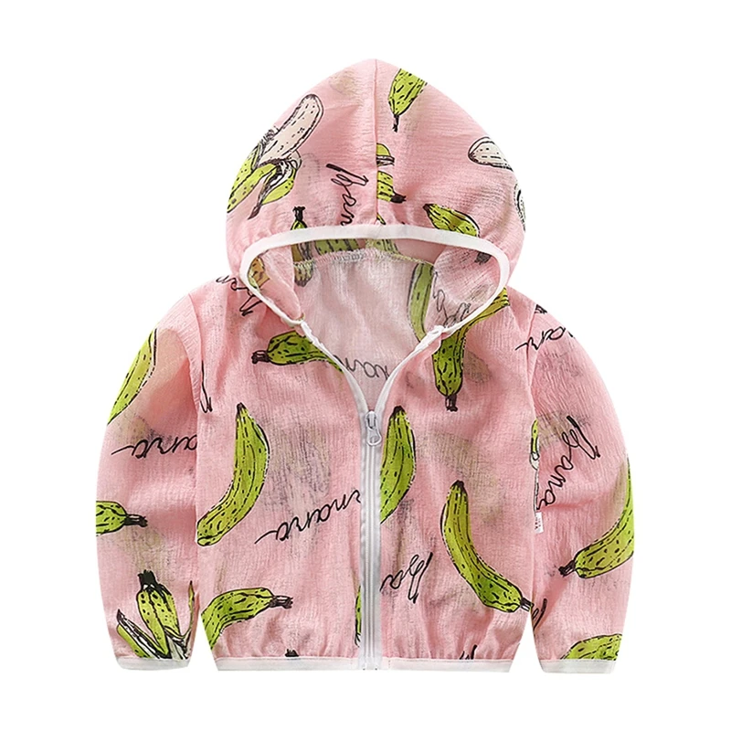 Летнее пальто детская одежда унисекс для защиты от солнца с капюшоном на молнии