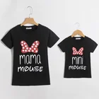 Одинаковые наряды для семьи, футболка для мамы и дочки, для мамы и дочки, мини-мышь, женские летние хлопковые топы для девочек, одежда для мамы и меня