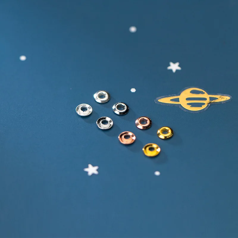 5 шт./лот Стерлинговое Серебро 925 пробы круглые свободные прокладки 3 мм 4 вида