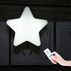 Пульт дистанционного управления ler Cute Star LED Plug-in Night Light AC110-220V датчик светильник ности управление прикроватный настенный светильник детский спальный светильник