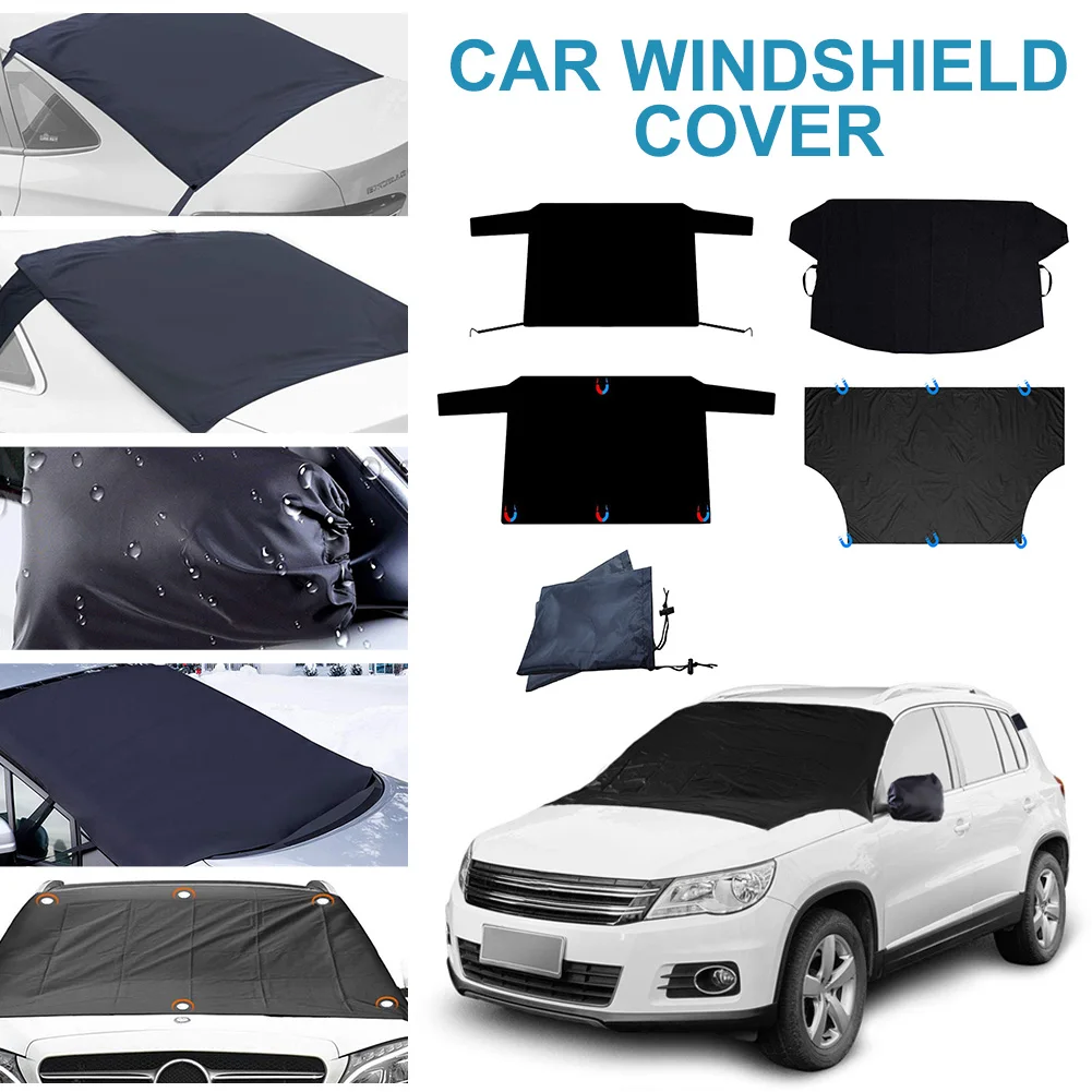 

New Hot Sale Car Windshield Cover Sunshade Snow Cover Magnetic/elastic Band Anti-ultraviolet Oxford Front Windshield Protective